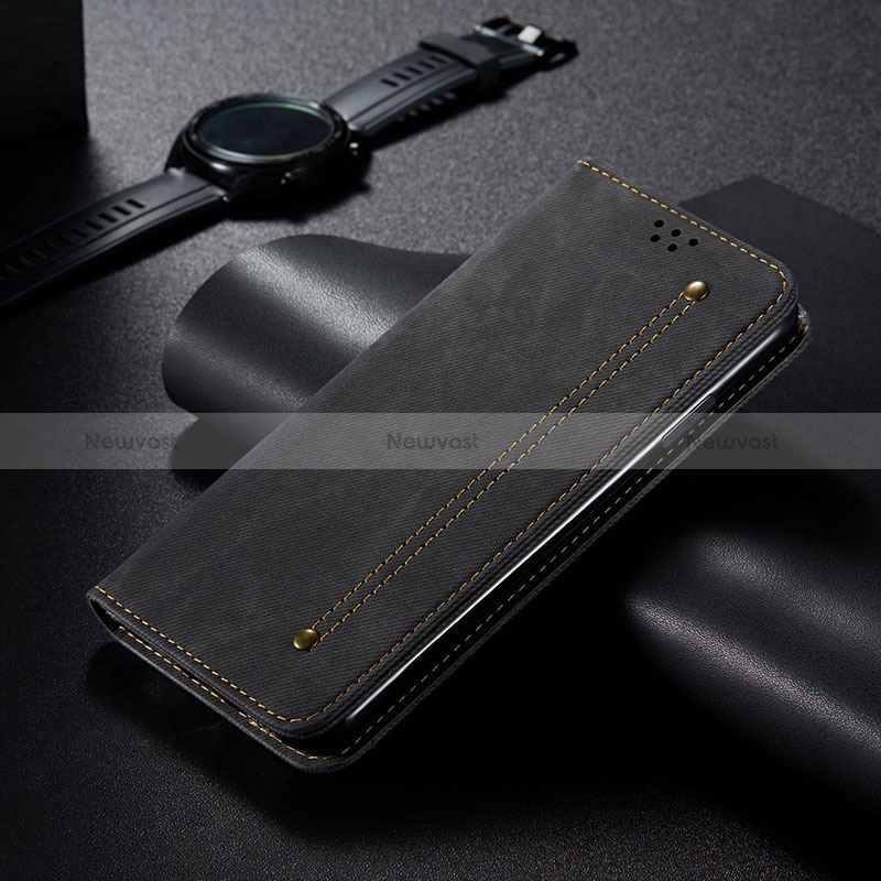 Cloth Case Stands Flip Cover B01S for Huawei Honor 50 SE 5G Black