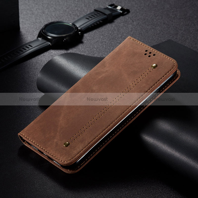 Cloth Case Stands Flip Cover B01S for Huawei Nova 8i Brown