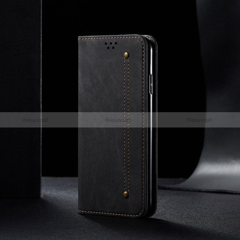 Cloth Case Stands Flip Cover B01S for Samsung Galaxy A20s Black