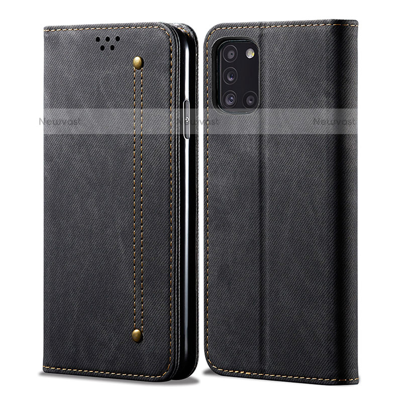 Cloth Case Stands Flip Cover B01S for Samsung Galaxy A31 Black