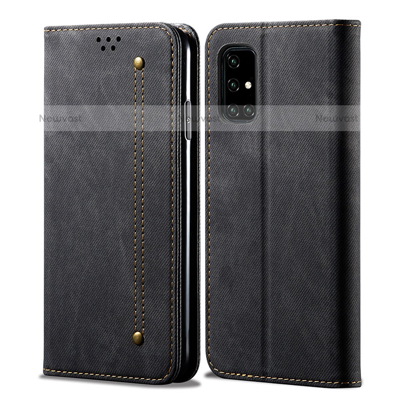 Cloth Case Stands Flip Cover B01S for Samsung Galaxy A51 4G Black