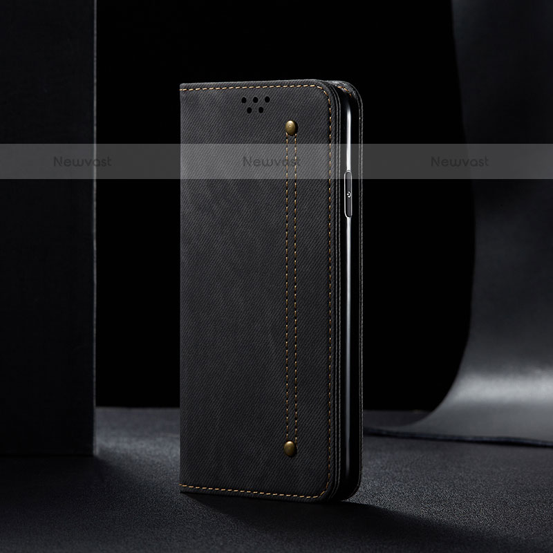 Cloth Case Stands Flip Cover B01S for Samsung Galaxy M30s Black