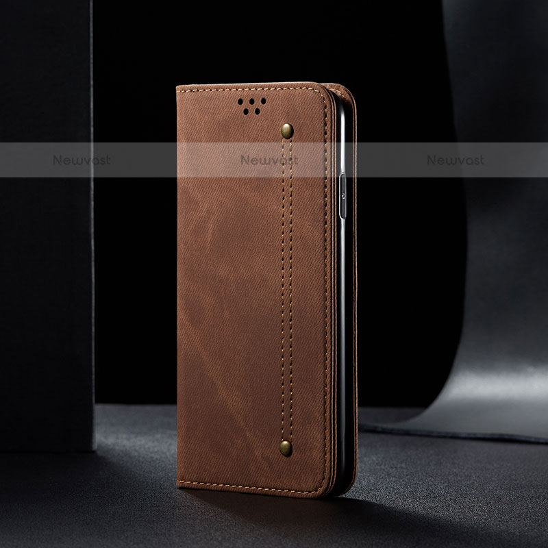 Cloth Case Stands Flip Cover B01S for Samsung Galaxy M30s Brown