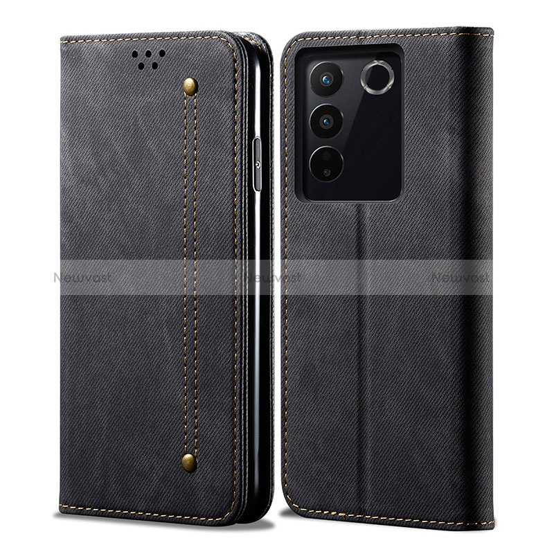 Cloth Case Stands Flip Cover B01S for Vivo V27 Pro 5G