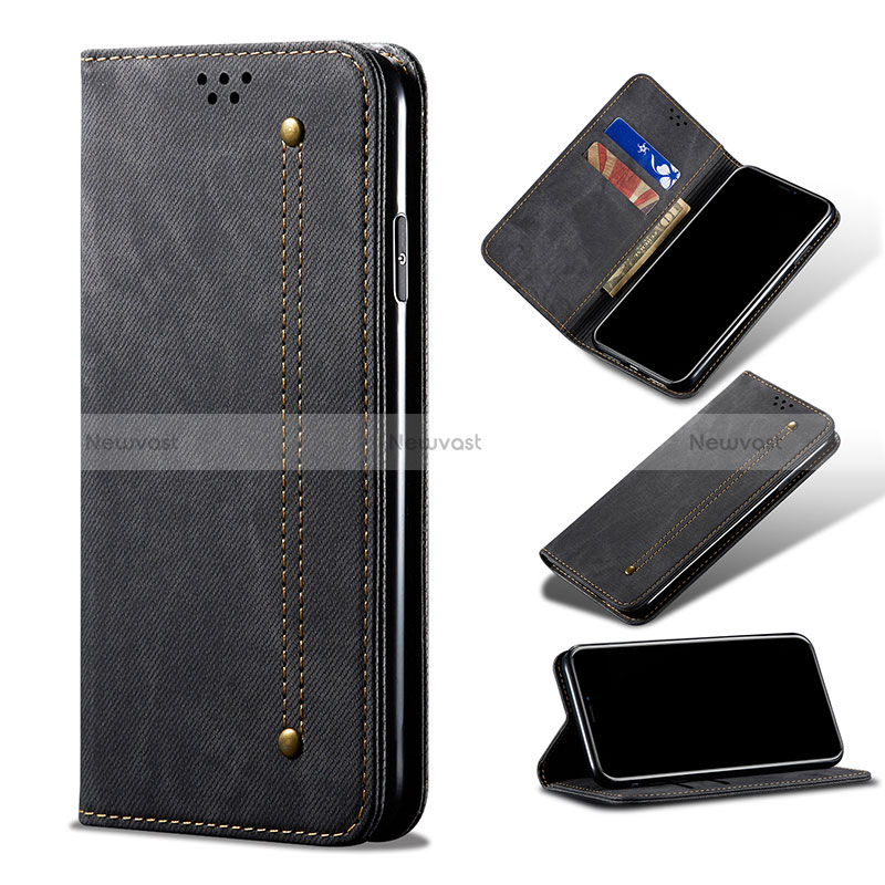 Cloth Case Stands Flip Cover B01S for Xiaomi Mi 10S 5G Black