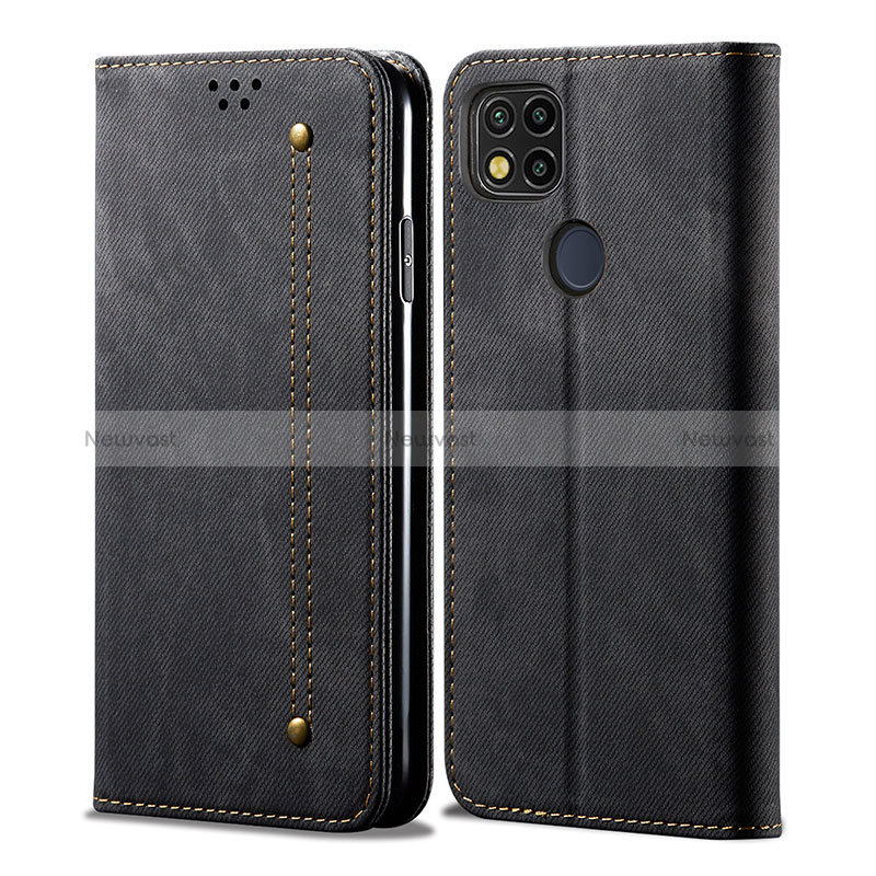 Cloth Case Stands Flip Cover B01S for Xiaomi POCO C31 Black