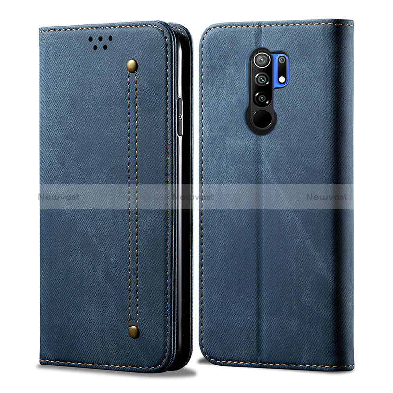 Cloth Case Stands Flip Cover B01S for Xiaomi Redmi 9 Blue