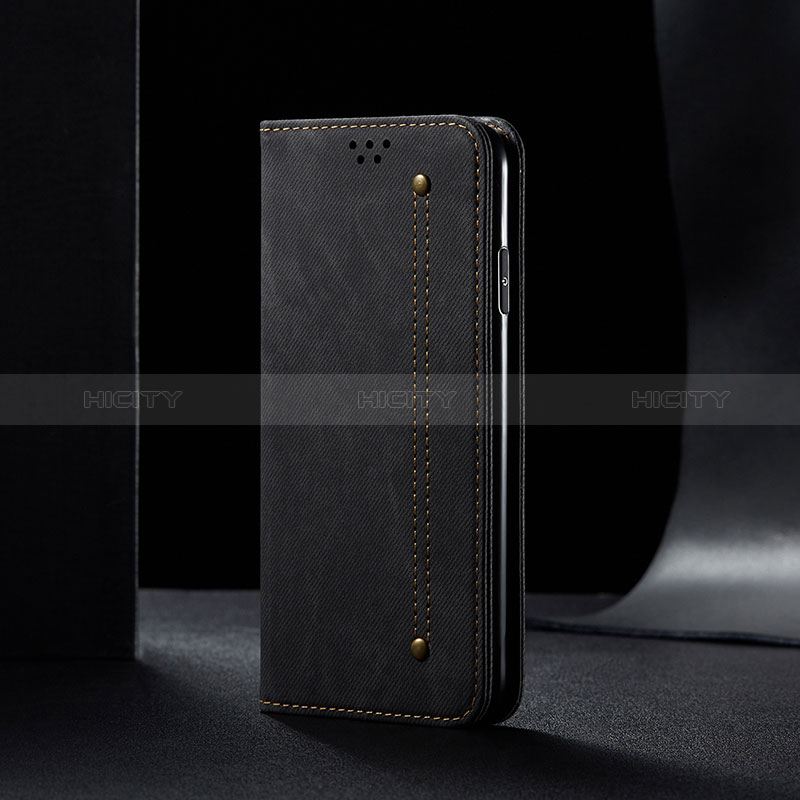 Cloth Case Stands Flip Cover B02S for Samsung Galaxy A04E Black