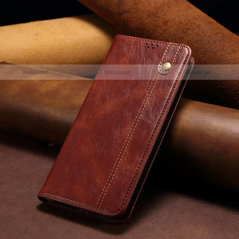 Cloth Case Stands Flip Cover B02S for Xiaomi Poco C65 Brown