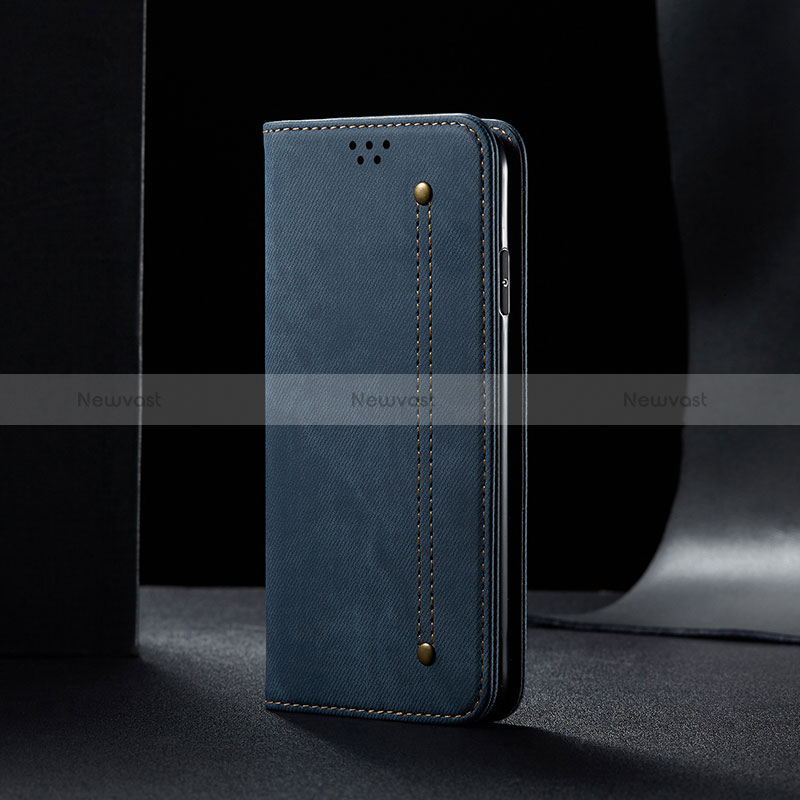 Cloth Case Stands Flip Cover B02S for Xiaomi Redmi 9 India Blue