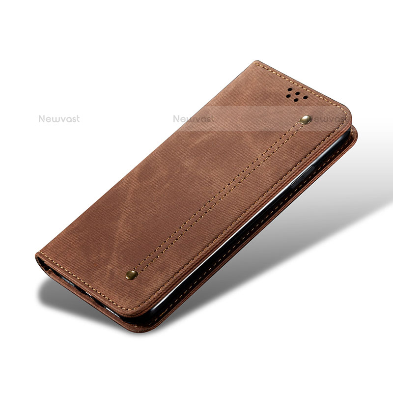 Cloth Case Stands Flip Cover B03S for Samsung Galaxy S21 FE 5G Brown