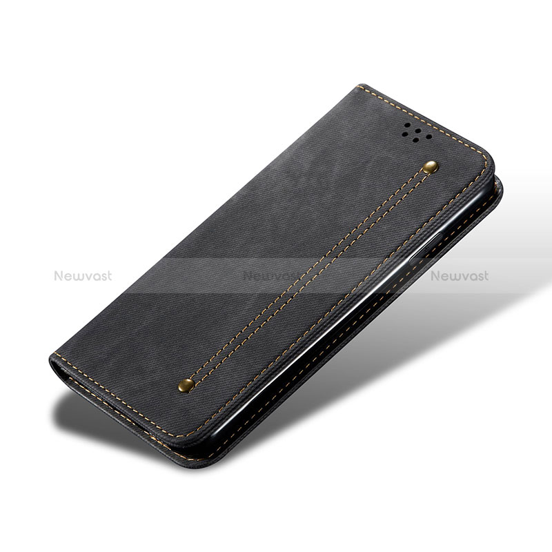 Cloth Case Stands Flip Cover B03S for Samsung Galaxy S22 Plus 5G Black