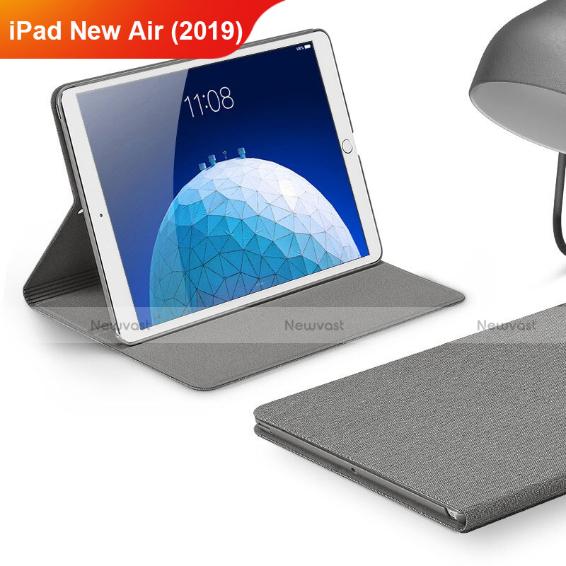 Cloth Case Stands Flip Cover for Apple iPad Air 3 Gray