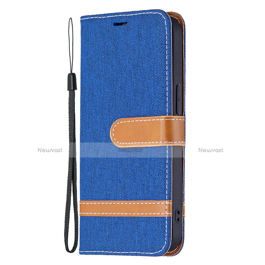 Cloth Case Stands Flip Cover for Apple iPhone 13 Blue