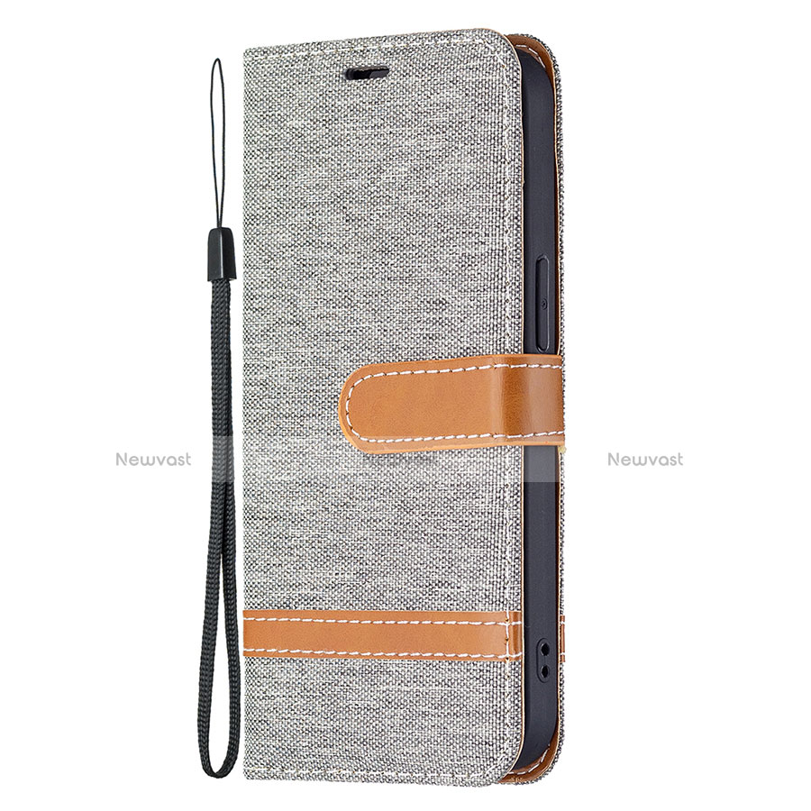 Cloth Case Stands Flip Cover for Apple iPhone 13 Gray