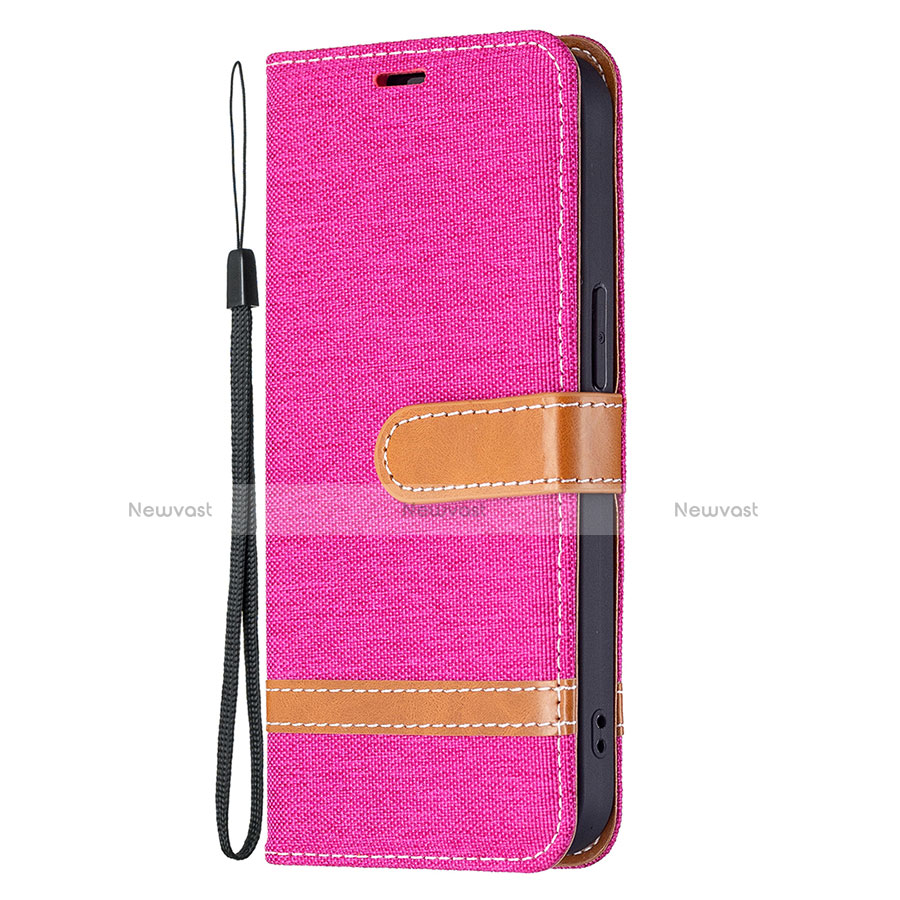 Cloth Case Stands Flip Cover for Apple iPhone 13 Hot Pink