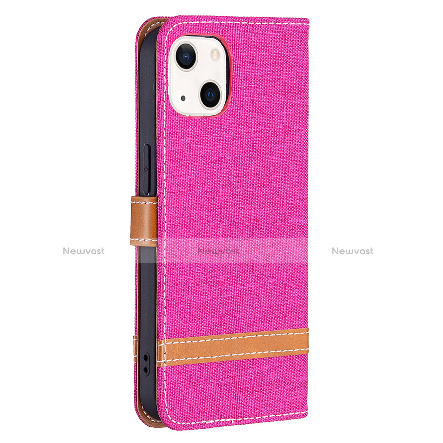 Cloth Case Stands Flip Cover for Apple iPhone 13 Hot Pink