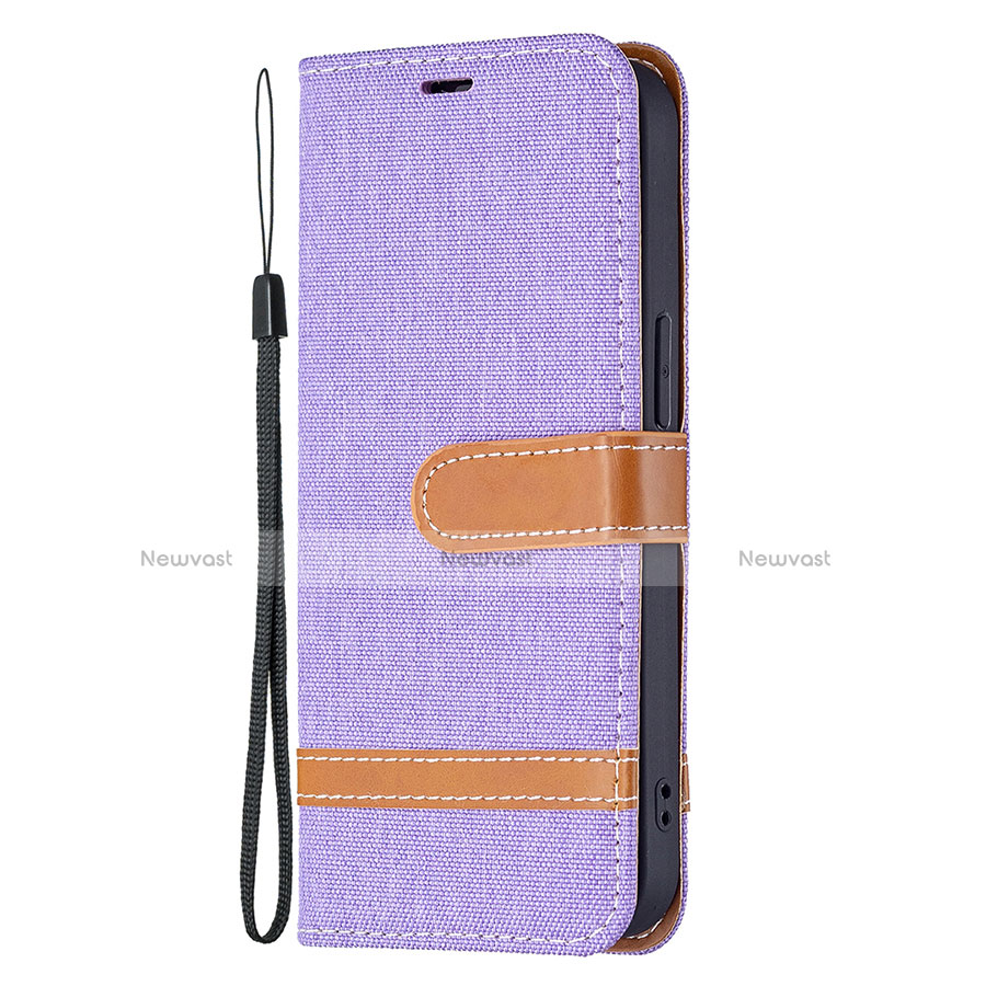 Cloth Case Stands Flip Cover for Apple iPhone 13 Mini Purple