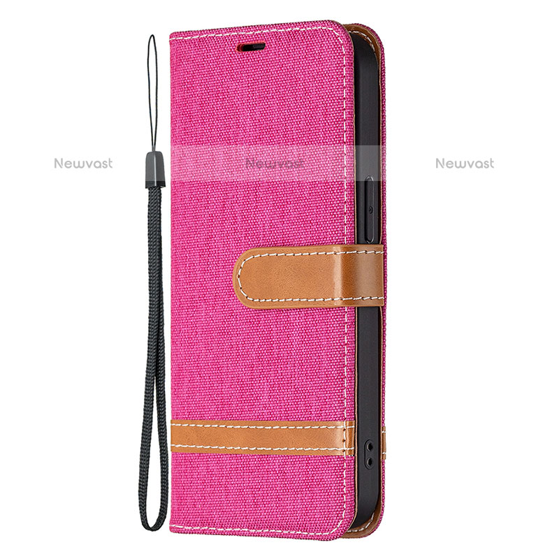 Cloth Case Stands Flip Cover for Apple iPhone 14 Pro Hot Pink