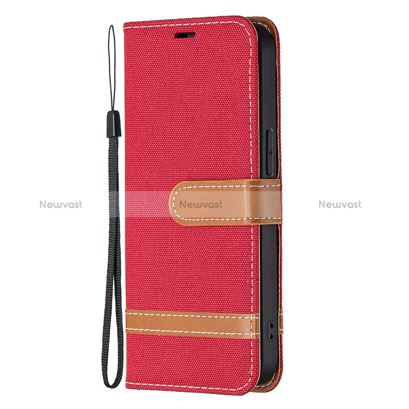 Cloth Case Stands Flip Cover for Apple iPhone 14 Pro Max Red