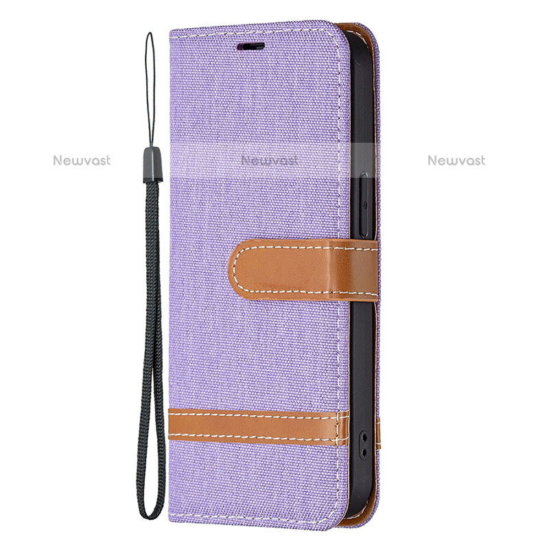 Cloth Case Stands Flip Cover for Apple iPhone 14 Pro Purple