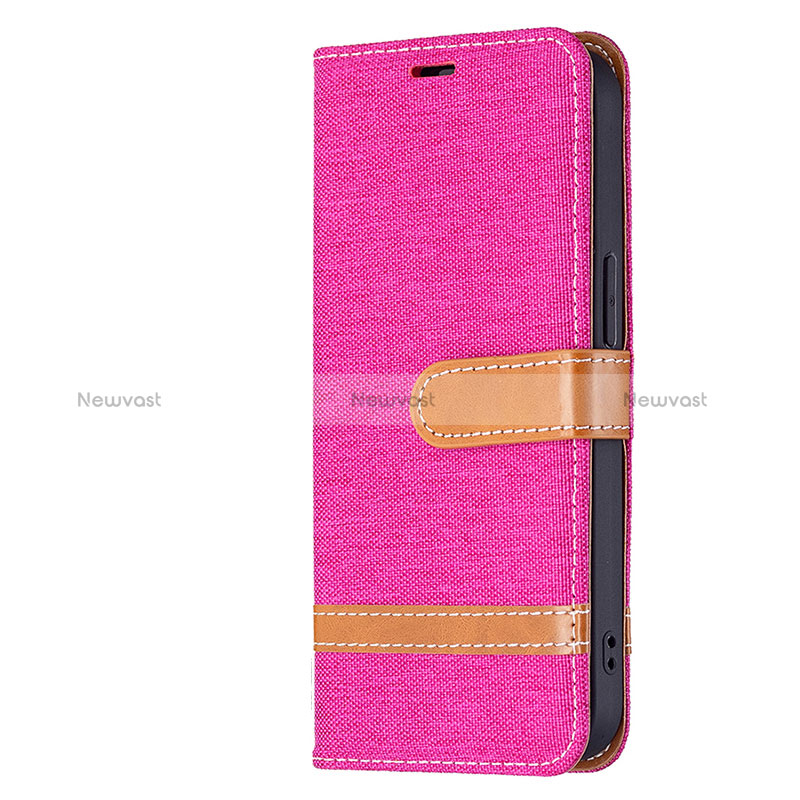 Cloth Case Stands Flip Cover for Apple iPhone 15 Hot Pink