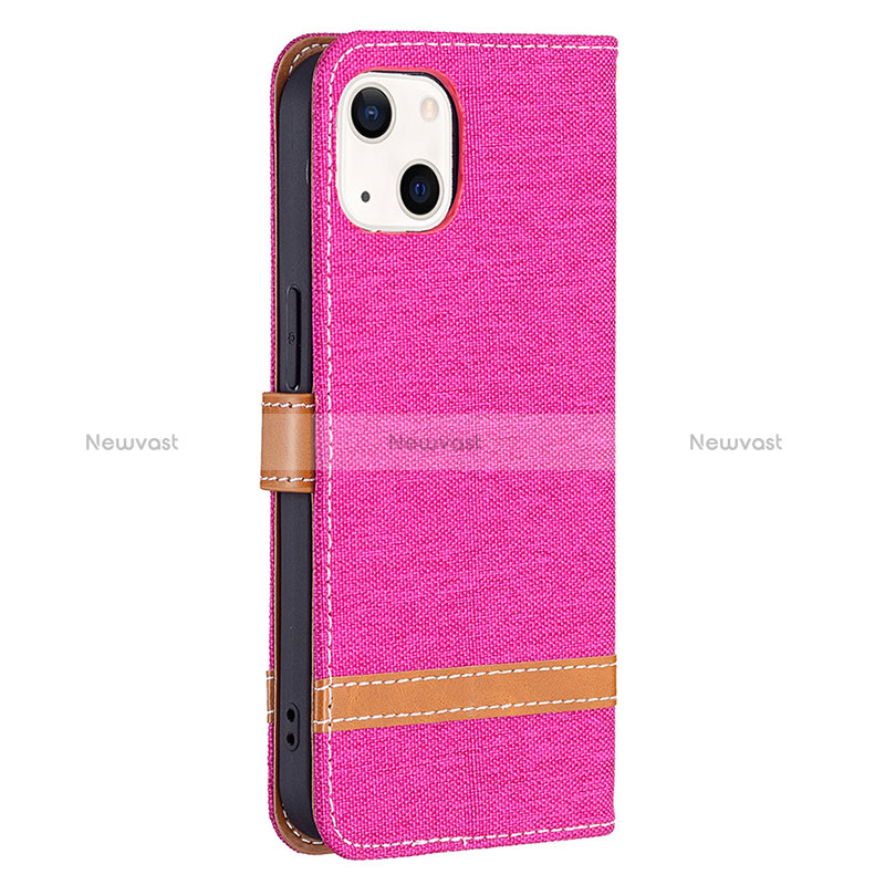 Cloth Case Stands Flip Cover for Apple iPhone 15 Hot Pink