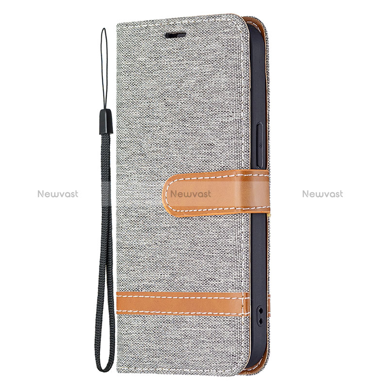 Cloth Case Stands Flip Cover for Apple iPhone 15 Plus Gray