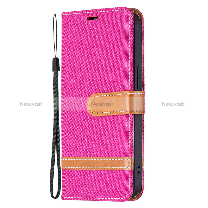 Cloth Case Stands Flip Cover for Apple iPhone 15 Plus Hot Pink