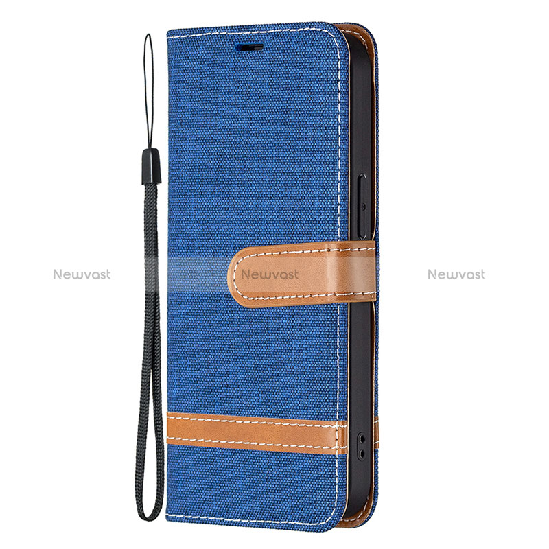 Cloth Case Stands Flip Cover for Apple iPhone 15 Pro Blue