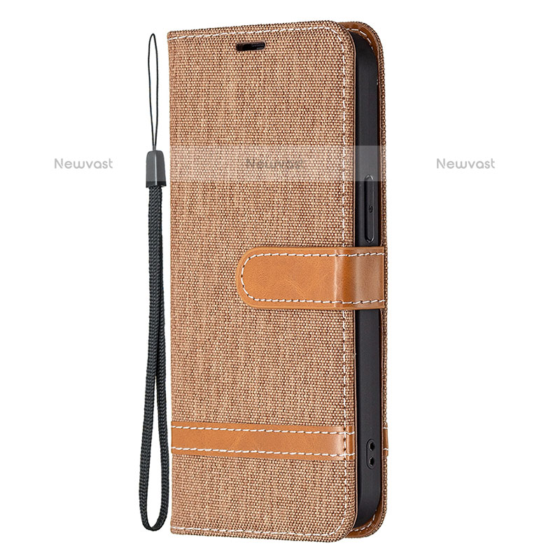 Cloth Case Stands Flip Cover for Apple iPhone 15 Pro Max Brown