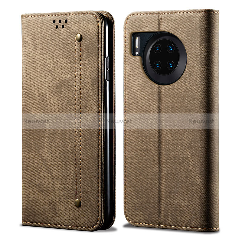 Cloth Case Stands Flip Cover for Huawei Honor 50 Lite Khaki