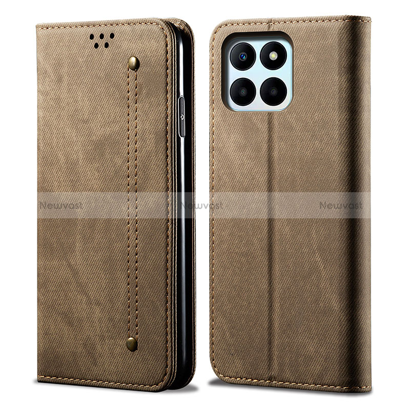 Cloth Case Stands Flip Cover for Huawei Honor 70 Lite 5G Khaki