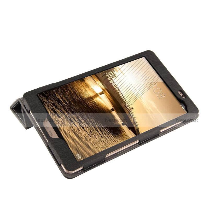 Cloth Case Stands Flip Cover for Huawei Mediapad M2 8 M2-801w M2-803L M2-802L Black