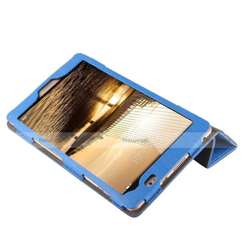 Cloth Case Stands Flip Cover for Huawei Mediapad M2 8 M2-801w M2-803L M2-802L Blue