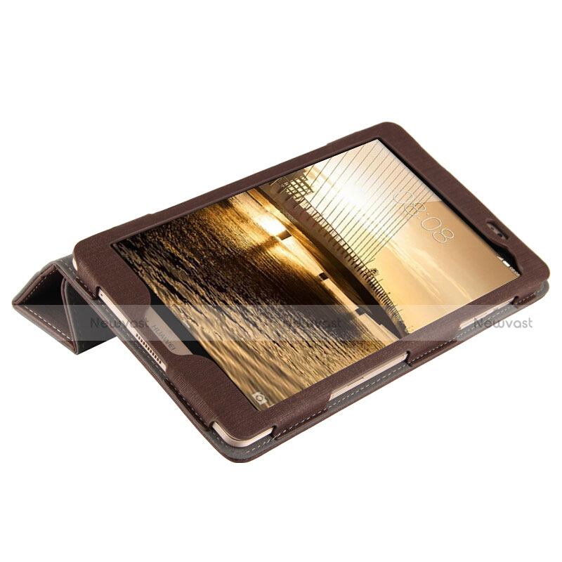 Cloth Case Stands Flip Cover for Huawei Mediapad M2 8 M2-801w M2-803L M2-802L Brown