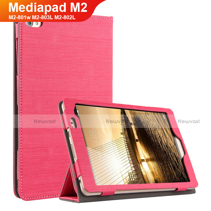 Cloth Case Stands Flip Cover for Huawei Mediapad M2 8 M2-801w M2-803L M2-802L Red