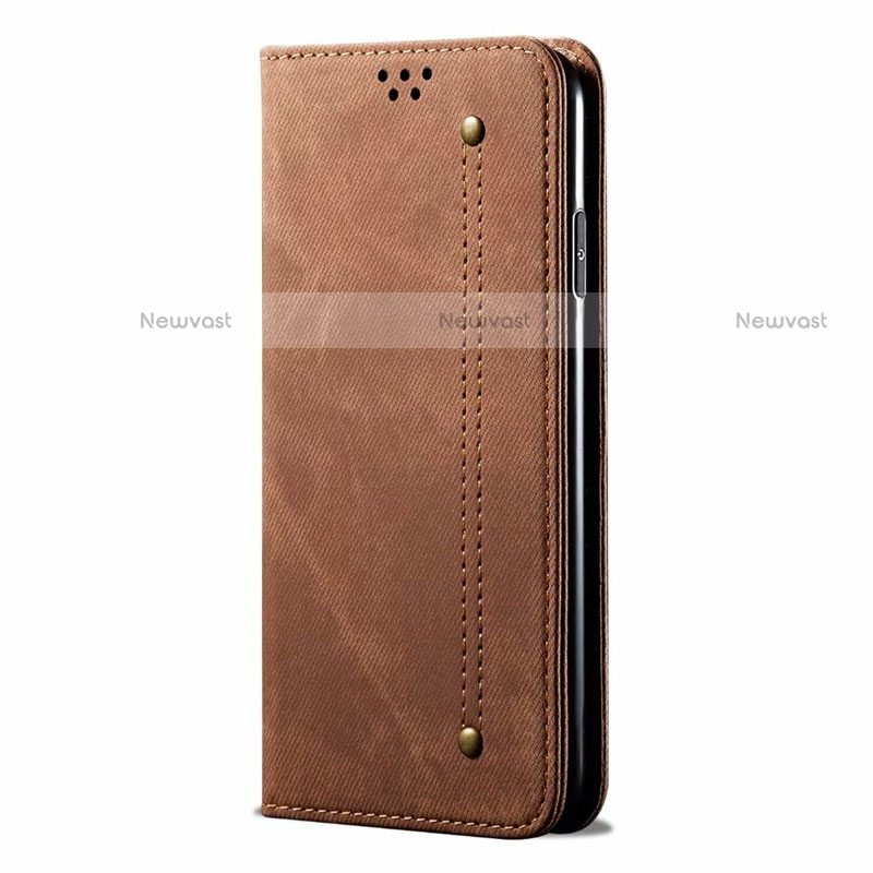 Cloth Case Stands Flip Cover for Oppo A5 Brown