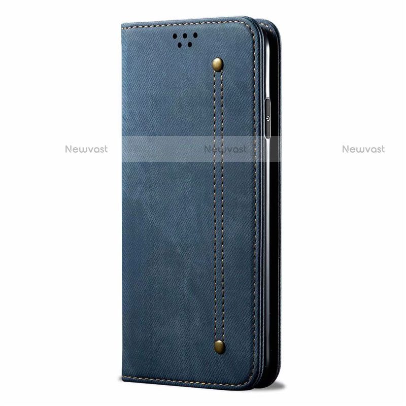 Cloth Case Stands Flip Cover for Oppo AX5 Blue