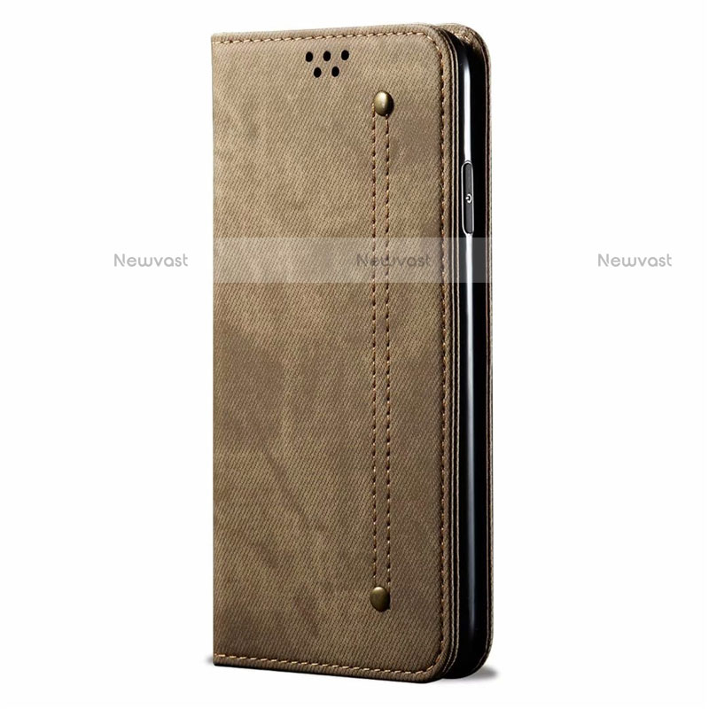 Cloth Case Stands Flip Cover for Oppo AX5 Khaki