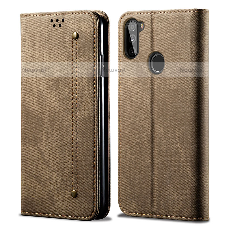 Cloth Case Stands Flip Cover for Samsung Galaxy A11 Khaki