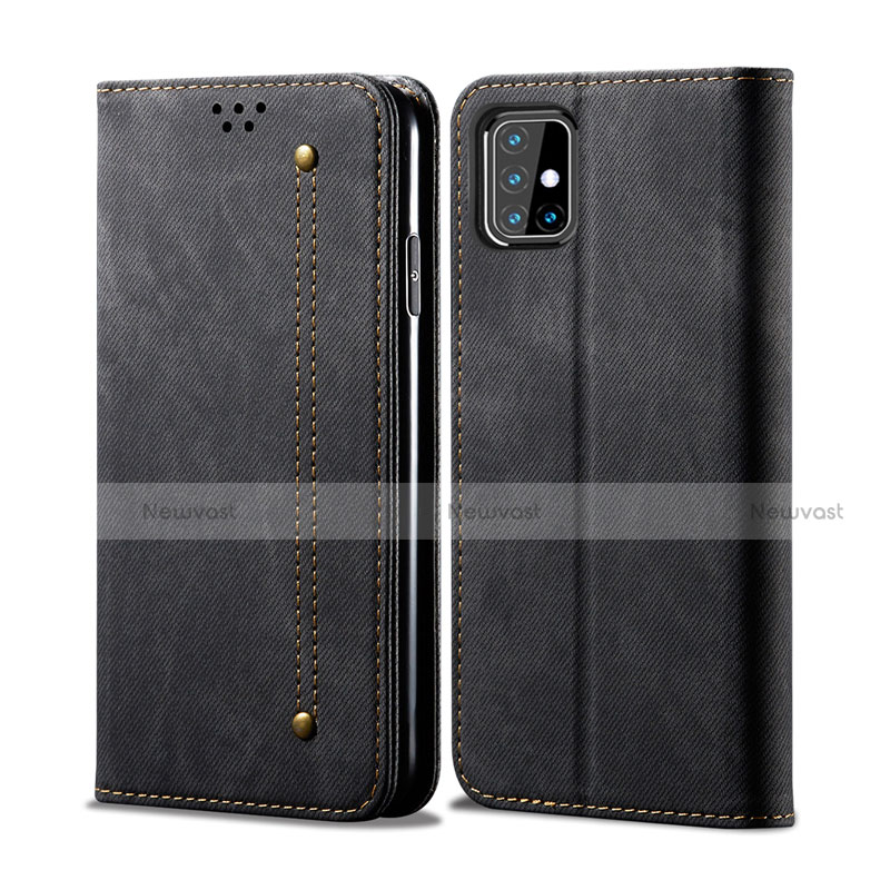 Cloth Case Stands Flip Cover for Samsung Galaxy M31s Black