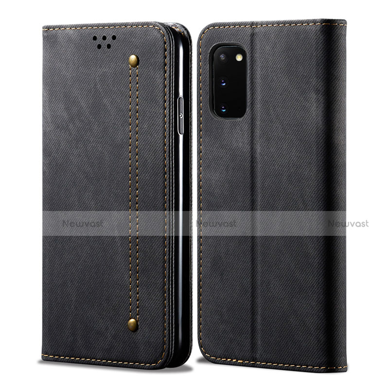 Cloth Case Stands Flip Cover for Samsung Galaxy S20 5G Black