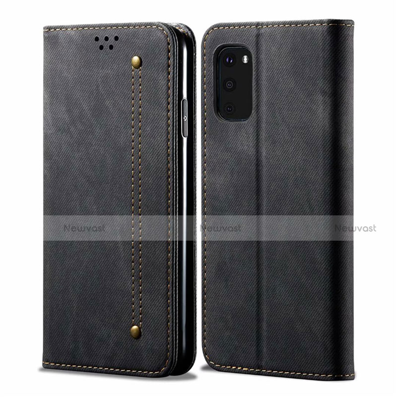 Cloth Case Stands Flip Cover for Samsung Galaxy S20 FE 4G Black