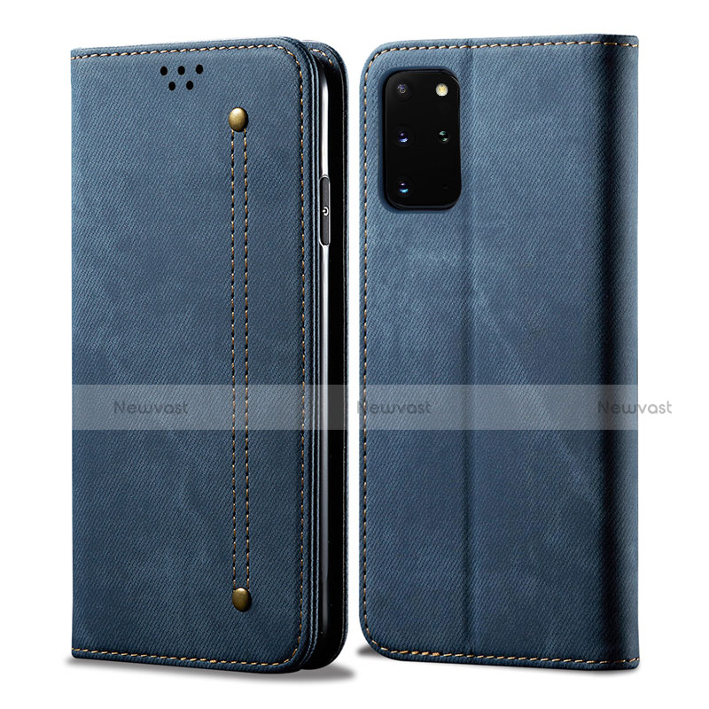 Cloth Case Stands Flip Cover for Samsung Galaxy S20 Plus 5G Blue