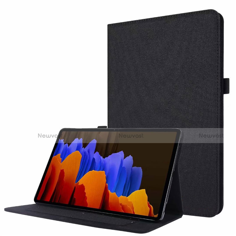 Cloth Case Stands Flip Cover for Samsung Galaxy Tab S7 11 Wi-Fi SM-T870 Black