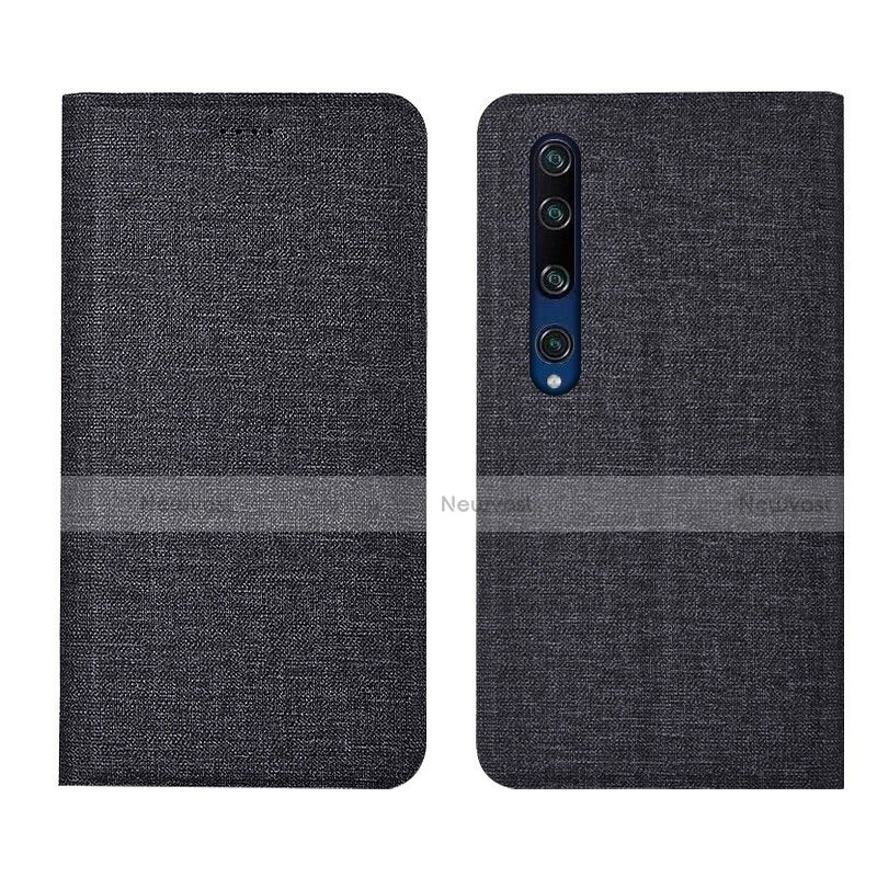 Cloth Case Stands Flip Cover for Xiaomi Mi 10 Black