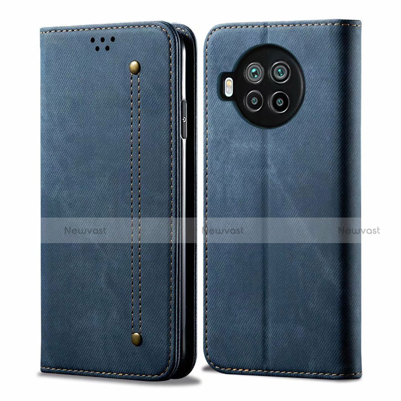 Cloth Case Stands Flip Cover for Xiaomi Mi 10i 5G Blue