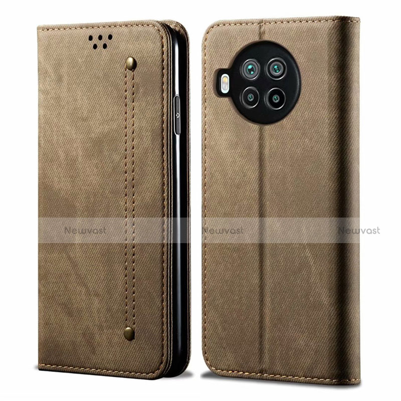 Cloth Case Stands Flip Cover for Xiaomi Mi 10i 5G Khaki