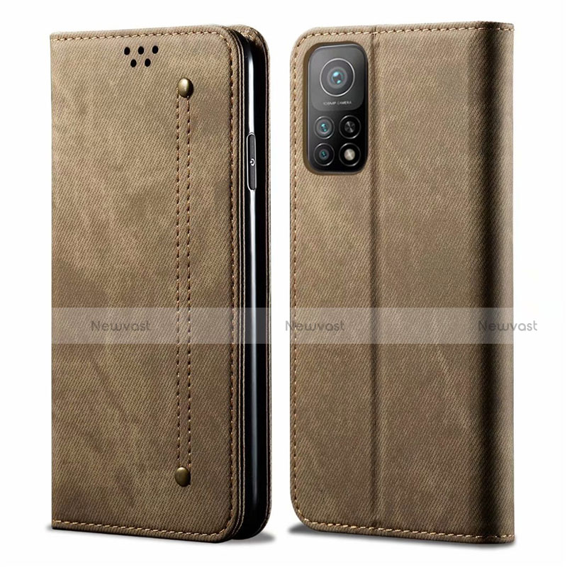 Cloth Case Stands Flip Cover for Xiaomi Mi 10T 5G Khaki